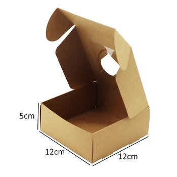 12x12x5cm 24pcs Kvadratinių Popieriaus Dėžės su PVC Langą, Candy, Slapukus Dėžės Mažas Natūralus Amatų Popieriaus Dėžės