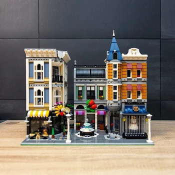 15019 Gatvės Vaizdas Miesto Centre Asamblėjos Aikštėje Pastato Blokai, Plytos, Modelį, Vaikai Žaislų Kalėdų Dovana Suderinama Rinkiniai 10255