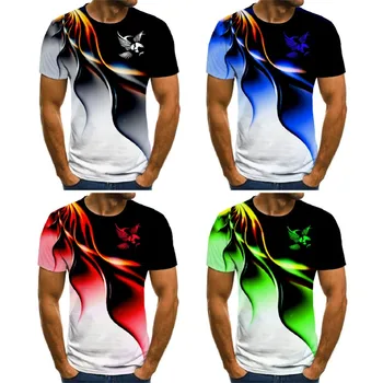 2022 Mados Prekės ženklo Erelis 3D Spausdinimo vyriški T-shirt Streetwear Trumpas Rankovės Vyrų/moterų Hip-Hop Negabaritinių Viršūnes Sportiniai marškinėliai vyrams