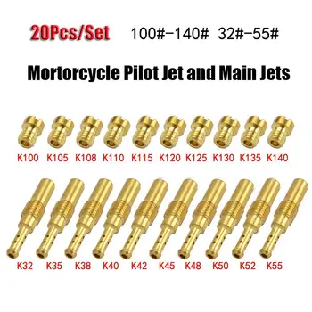 20Pcs Mortorcycle Lėtai Pilot Jet Motoroleris Pagrindinis Jets Karbiuratorių, Pagrindinis Antgalis Modifikuotų Dalių PWK Keihin PE NSR OKO CVK