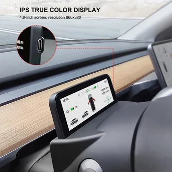 4.6 Colių Tesla Modelis 3 Modelis Y Skirtas Spidometras HD LCD Ekranas prietaisų Skydelyje HUD Automobilių Accessorries