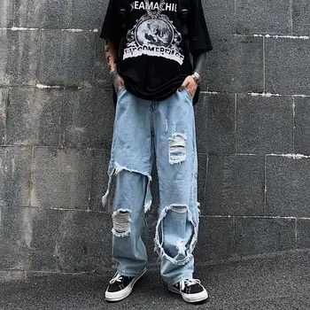 ARENS Kankina Džinsai Vyrams Nelaimę Punk Džinsai, Kelnės Vyrams Harajuku Hip-Hop Džinsinio audinio Kelnės Vyrų Derliaus Japonijos Skylę Streetwear
