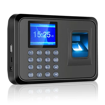 Biometrinis pirštų Atspaudų Slaptažodį Lankomumo Mašina Multi-language su 2,4 colių LCD Ekrano Darbuotojas Valdymas Laikrodis
