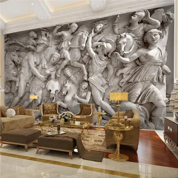Custom 3D Foto Tapetai Europos Retro Romėnų Skulptūros Meno Sienos Freskos Restoranas, Gyvenamasis Kambarys Sofos Backdrops Sienos Popieriaus Freskos 3D