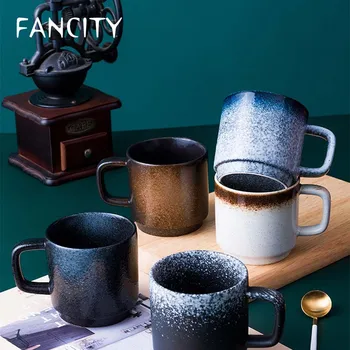 FANCITY Japonų stiliaus puodelis keramikinis puodelis vandens, puodelis kavos puodelio rankena taurės gėrimo taurės namų ūkių pieno puodelis sulčių puodelio arbatos puodelio