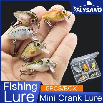 FLYSAND Crankbaits Mielas Nustatyti Micro Sunku Masalas Ultralengvuoju Žvejybos Pesca Dirbtinis Jaukų Mini Searchng Suvilioti 2.7 cm/1.5 g 5vnt/Box