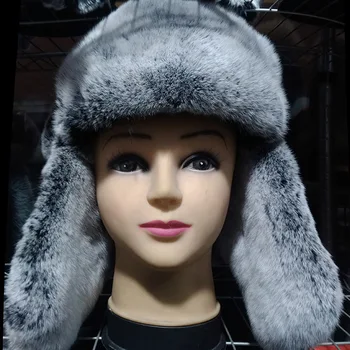 Mados Spalvinga Žiemos Skrybėlę Moterų, Mergaičių Bombonešis Skrybėlę Earflap Bžūp Šaltą Žiemą Sustorėjimas, Šiltos tikro Kailio rusijos Trapper Hat