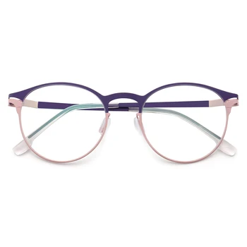Moterų Apvalių Akinių rėmeliai Vyrų metalo, nerūdijančio plieno, akinių rėmeliai nauji Vintage Mados šviesos akinių rėmeliai plonas Rx akiniai