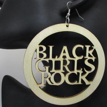 Nebaigtas Black Girls Rock Medžio Auskarai gali sumaišyti 3 spalvų
