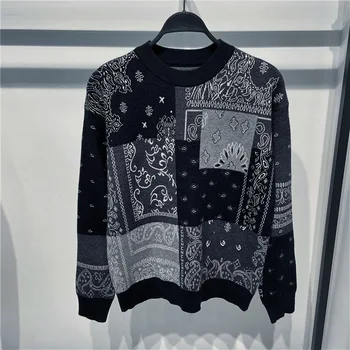 Rudenį, Žiemą Japonijos Harajuku Viršūnes Megzti Megztinis Vyrams Hip-Hop Streetwear Megztiniai Vintage Megztinis Moterų Megztinis свитер