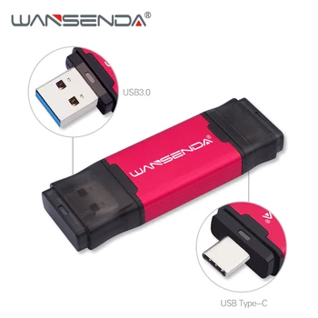 WANSENDA OTG USB Flash Drive 2 1 TIPO C & USB 3.0 Pen Ratai 512 GB 256 GB 128GB 64GB 32GB Didelės Spartos Pendrive USB Atmintinės