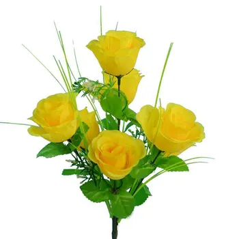 Šilko imitacijos Gėlių Dirbtinių Rožių Gėlių 7Headed Sodo Stalo Dekoro Rankomis Dekoruoti Augalų Lentelės Ūkyje Gėlių Namų Dekoro